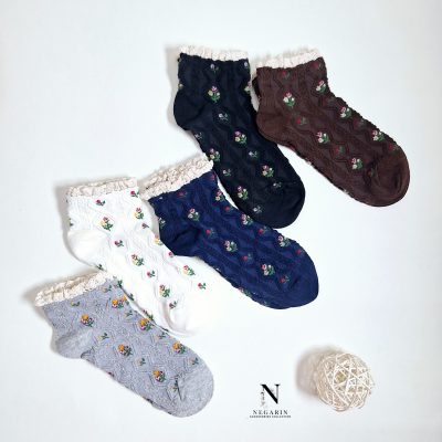 جوراب طرح شکوفه ریز