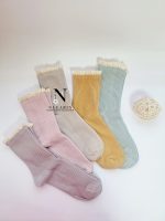 جوراب رنگای پاستیلی کبریتی لب گیپوری ساق سه ربع