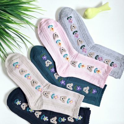 جوراب فانتزی گل و تدی